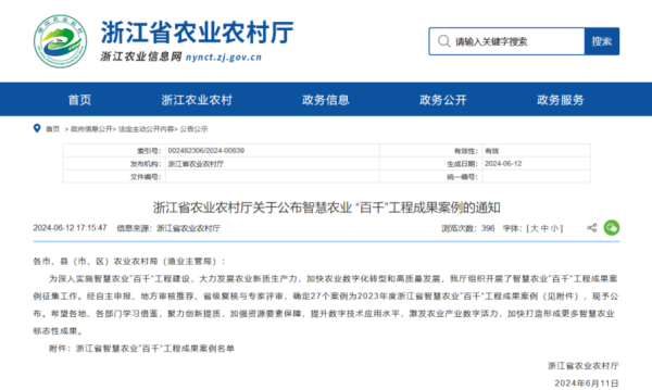 2023年度浙江省智慧農(nóng)業(yè)“百千”工程成果案例公布！托普云農(nóng)4大案例成功入選